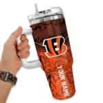 customized cincinnati bengals chevron stripe orange curved tumbler best selling.webp
