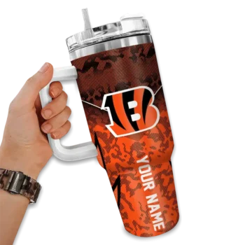 customized cincinnati bengals chevron stripe orange curved tumbler fashion forward.webp