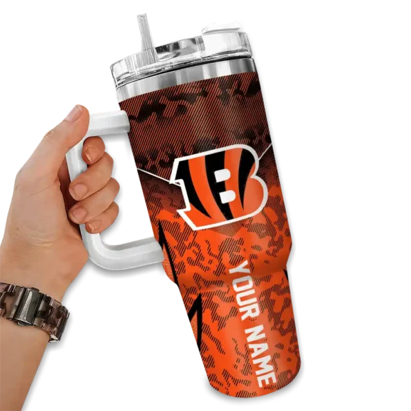 customized cincinnati bengals chevron stripe orange curved tumbler fashion forward.webp