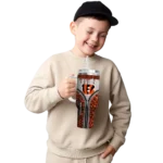 customized cincinnati bengals leopard zipper orange curved tumbler best selling.webp