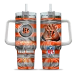 customized cincinnati bengals marbled stripes orange curved tumbler best selling.webp