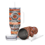 customized cincinnati bengals marbled stripes orange curved tumbler best selling.webp