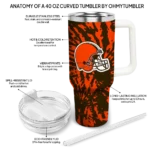 customized cleveland browns burst swirl brown curved tumbler best selling.webp