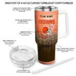 customized cleveland browns gradient dots brown curved tumbler best selling.webp