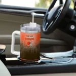 customized cleveland browns gradient dots brown curved tumbler best selling.webp
