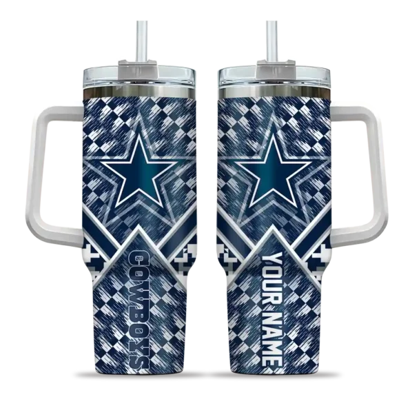 customized dallas cowboys chevron angle blue curved tumbler best selling.webp