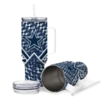 customized dallas cowboys chevron angle blue curved tumbler best selling.webp