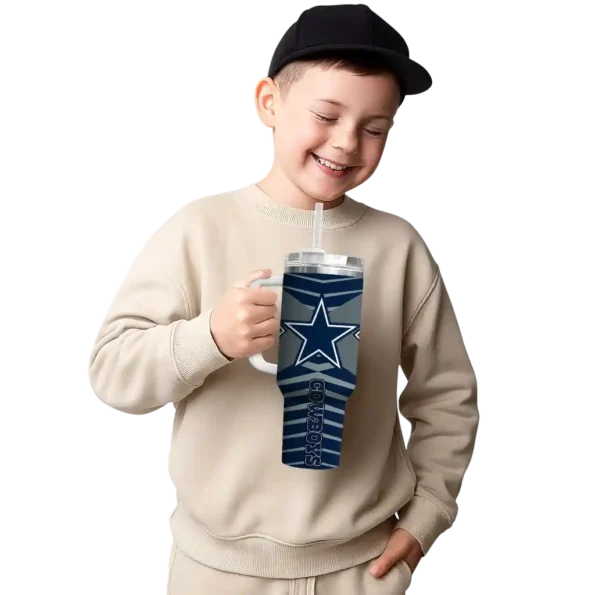customized dallas cowboys chevron layers blue curved tumbler latest model.webp