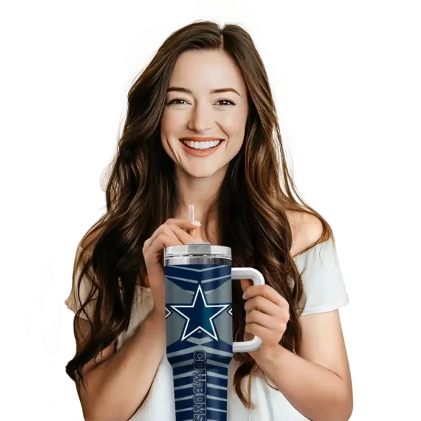 customized dallas cowboys chevron layers blue curved tumbler premium grade.webp