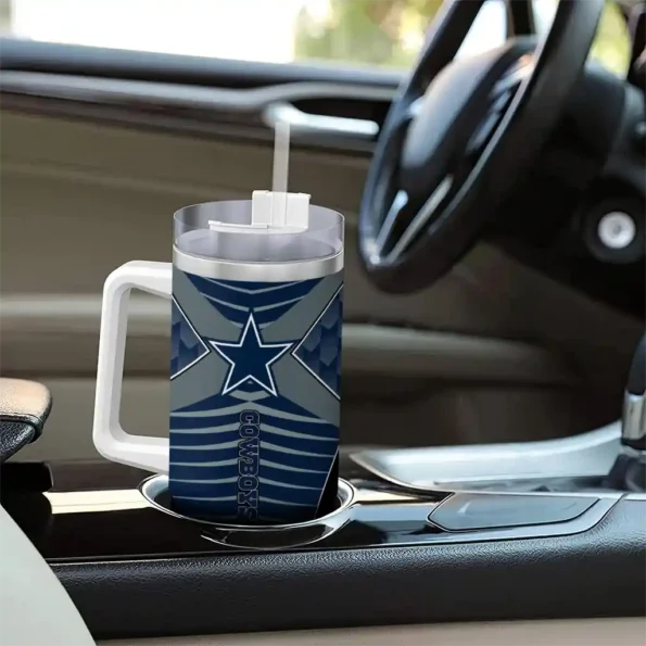 customized dallas cowboys chevron layers blue curved tumbler trendy.webp