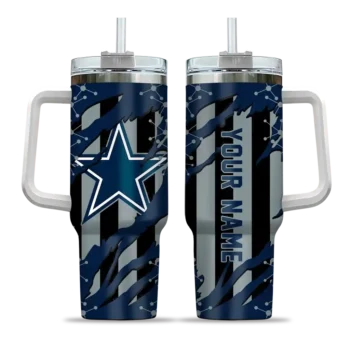 customized dallas cowboys claw cut blue black curved tumbler best selling.webp