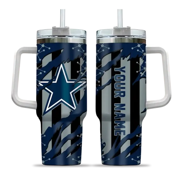 customized dallas cowboys claw cut blue black curved tumbler best selling.webp