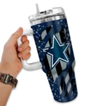 customized dallas cowboys claw cut blue black curved tumbler best selling.webp