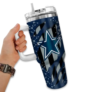 customized dallas cowboys claw cut blue black curved tumbler fashion forward.webp