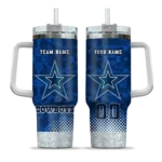 customized dallas cowboys geometric prism blue curved tumbler best selling.webp