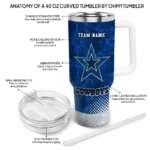 customized dallas cowboys geometric prism blue curved tumbler best selling.webp