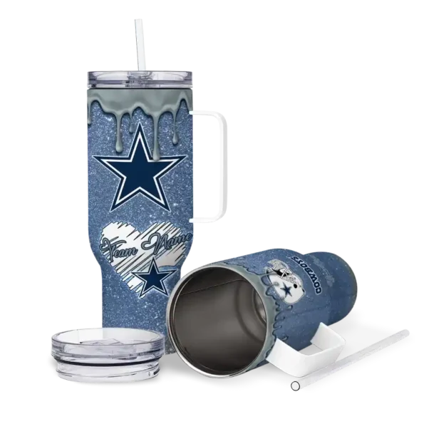 customized dallas cowboys heart helmet motif blue curved tumbler high quality.webp