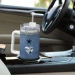 customized dallas cowboys heart helmet motif blue curved tumbler best selling.webp