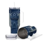 customized dallas cowboys hexagon armor blue curved tumbler best selling.webp