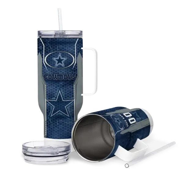 customized dallas cowboys hexagon armor blue curved tumbler high quality.webp