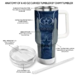 customized dallas cowboys hexagon armor blue curved tumbler best selling.webp