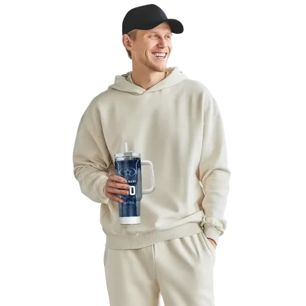 customized dallas cowboys hexagon armor blue curved tumbler top rated.webp