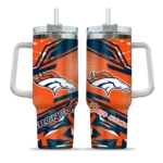 customized denver broncos abstract paths orange curved tumbler best selling.webp