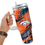 customized denver broncos abstract paths orange curved tumbler best selling.webp