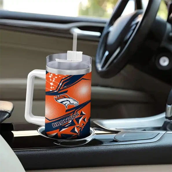 customized denver broncos abstract paths orange curved tumbler trendy.webp