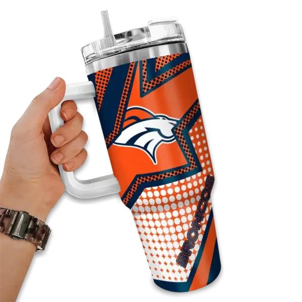customized denver broncos arrow burst orange curved tumbler fashion forward.webp