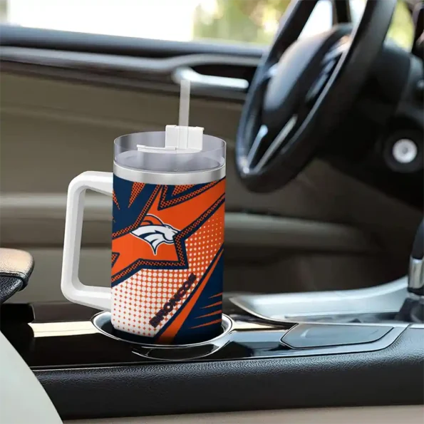 customized denver broncos arrow burst orange curved tumbler trendy.webp