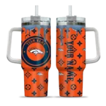 customized denver broncos bullseye drips orange curved tumbler best selling.webp