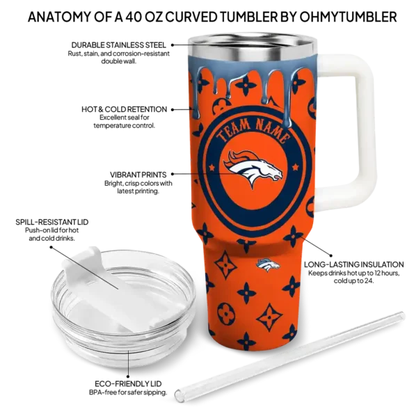 customized denver broncos bullseye drips orange curved tumbler new arrival.webp