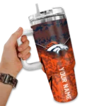 customized denver broncos chevron stripe orange curved tumbler best selling.webp