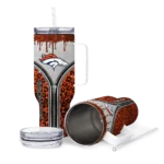 customized denver broncos leopard zipper orange curved tumbler best selling.webp
