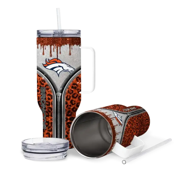 customized denver broncos leopard zipper orange curved tumbler high quality.webp