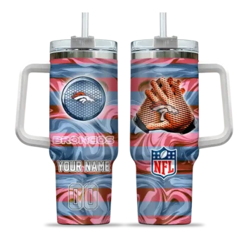 customized denver broncos marbled stripes orange curved tumbler best selling.webp