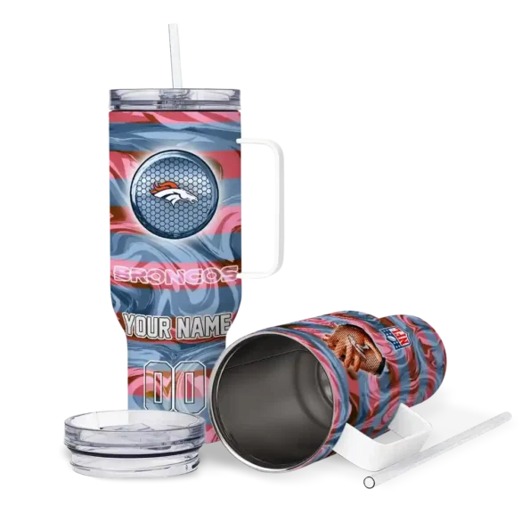 customized denver broncos marbled stripes orange curved tumbler high quality.webp