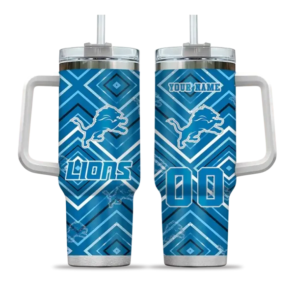 customized detroit lions bold diamonds blue curved tumbler best selling.webp