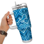 customized detroit lions bold diamonds blue curved tumbler best selling.webp