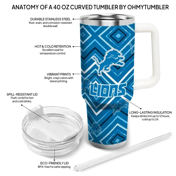 customized detroit lions bold diamonds blue curved tumbler new arrival.webp