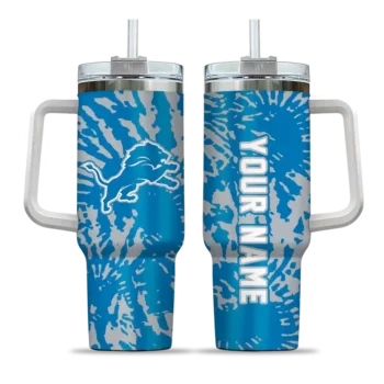 customized detroit lions burst swirl blue curved tumbler best selling.webp