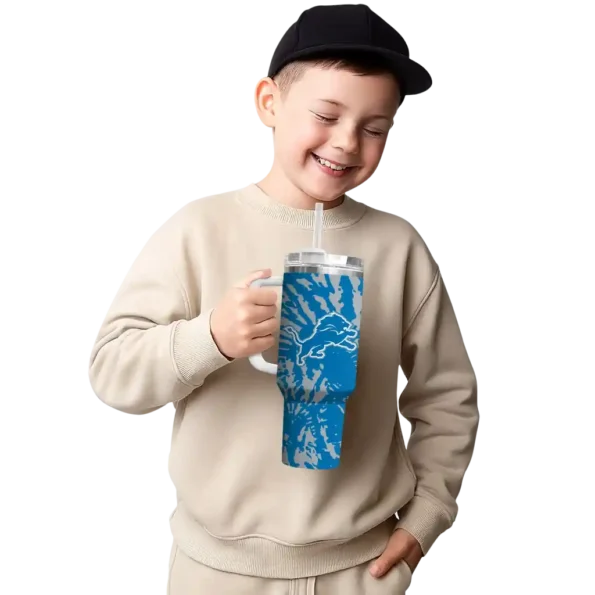 customized detroit lions burst swirl blue curved tumbler latest model.webp