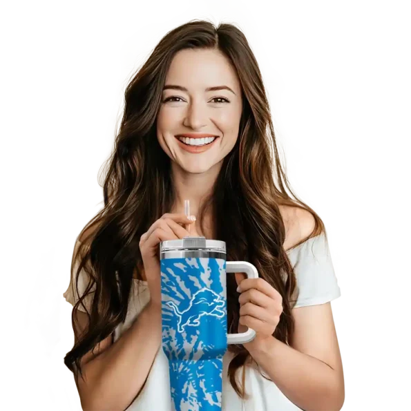 customized detroit lions burst swirl blue curved tumbler premium grade.webp