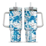 customized detroit lions camo mashup blue white curved tumbler best selling.webp