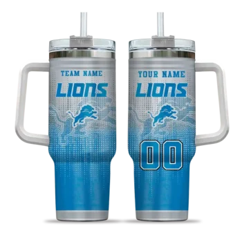 customized detroit lions gradient dots blue curved tumbler best selling.webp