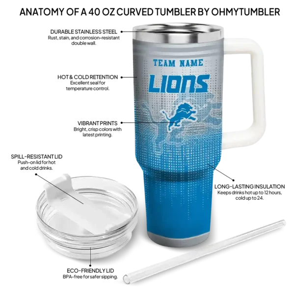 customized detroit lions gradient dots blue curved tumbler new arrival.webp