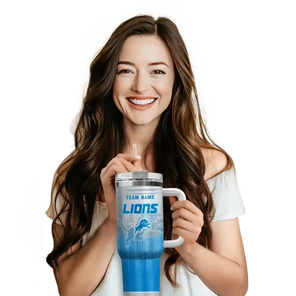 customized detroit lions gradient dots blue curved tumbler premium grade.webp