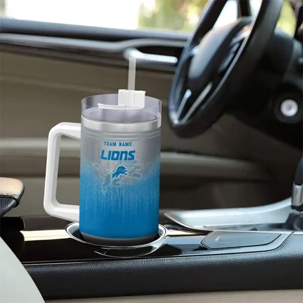 customized detroit lions gradient dots blue curved tumbler trendy.webp