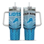 customized detroit lions hex texture blue curved tumbler best selling.webp